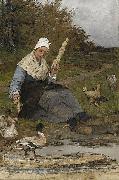 Anna Nordgren Farmer Woman At The Beach oil painting artist